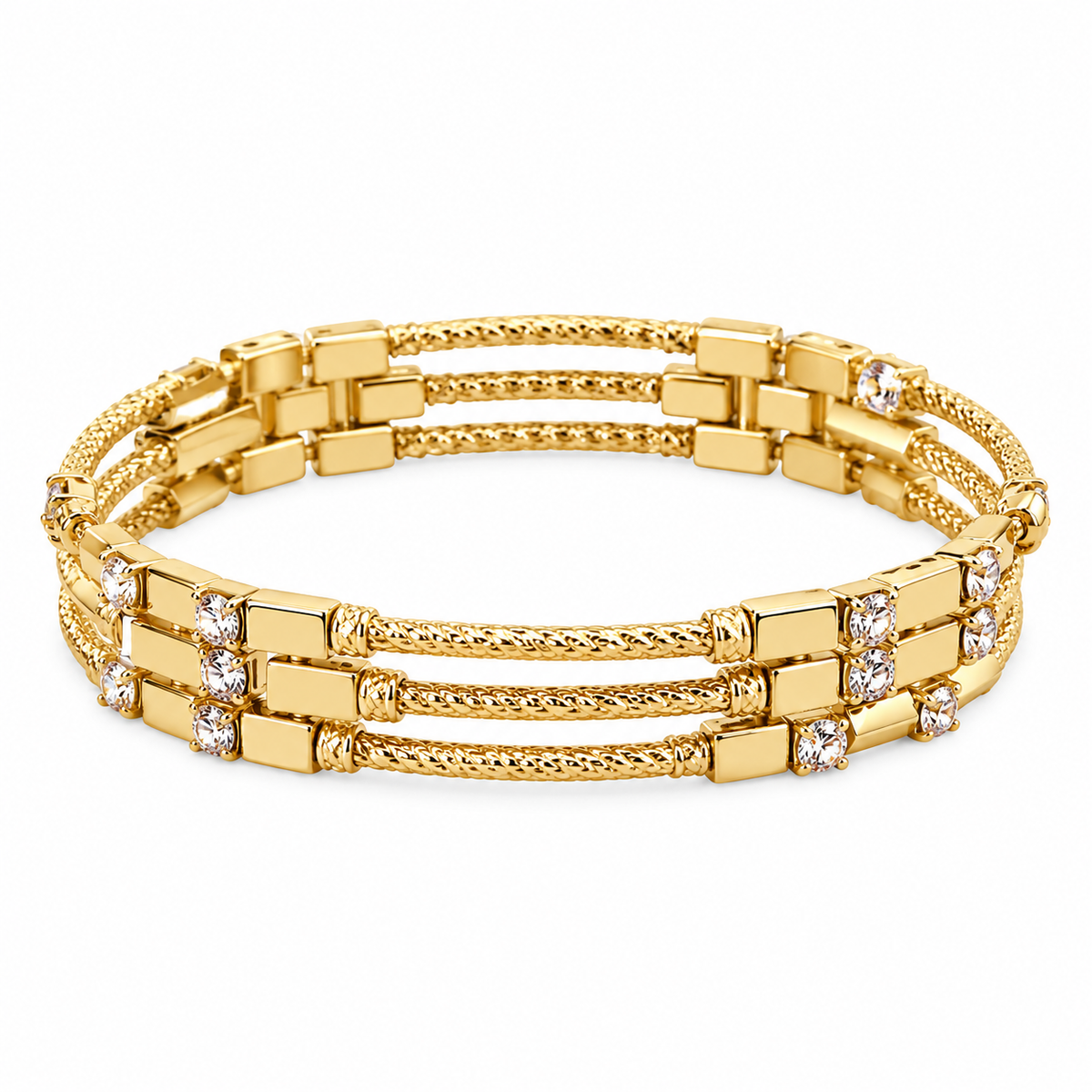 Golden Crystal Trio Bracelet