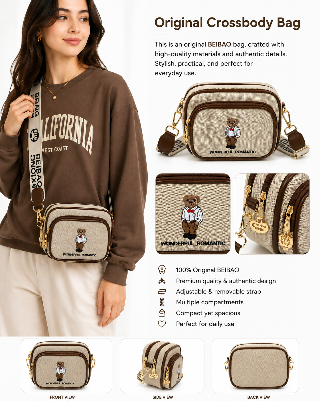 BEIBAO Teddy Crossbody 🧸