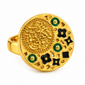 Golden Emerald & Black Royal Ring 💚🖤