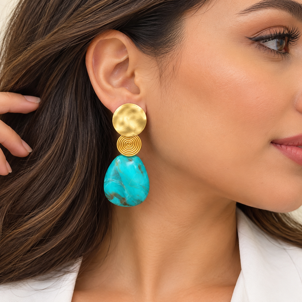 Turquoise Spiral Earrings 💙