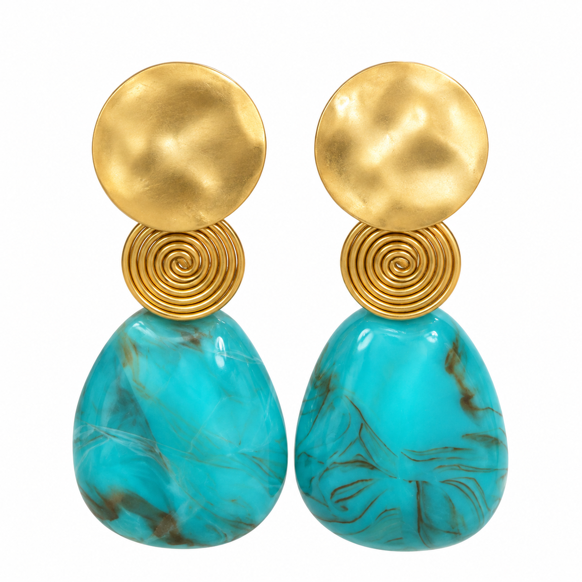 Turquoise Spiral Earrings 💙