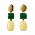 Emerald Amber Drop Earrings 💚✨
