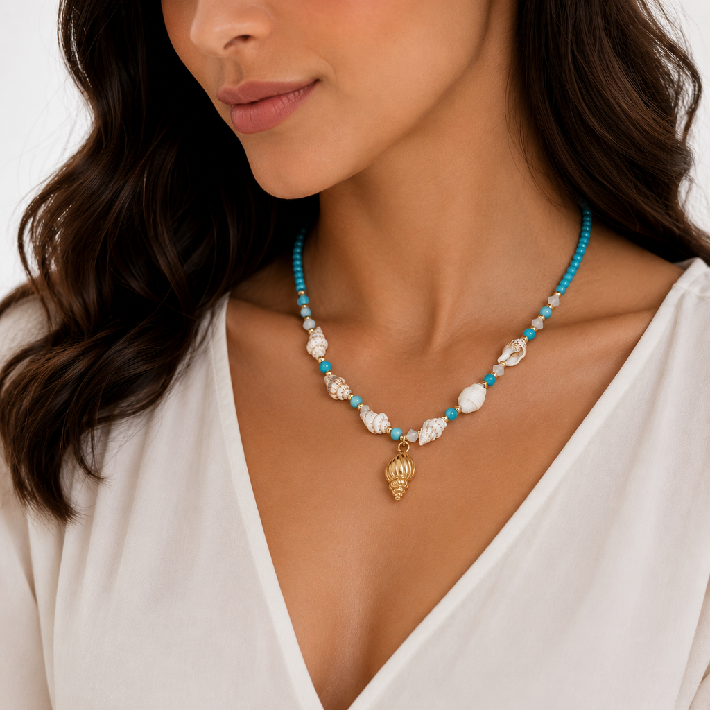Turquoise Seashell Necklace