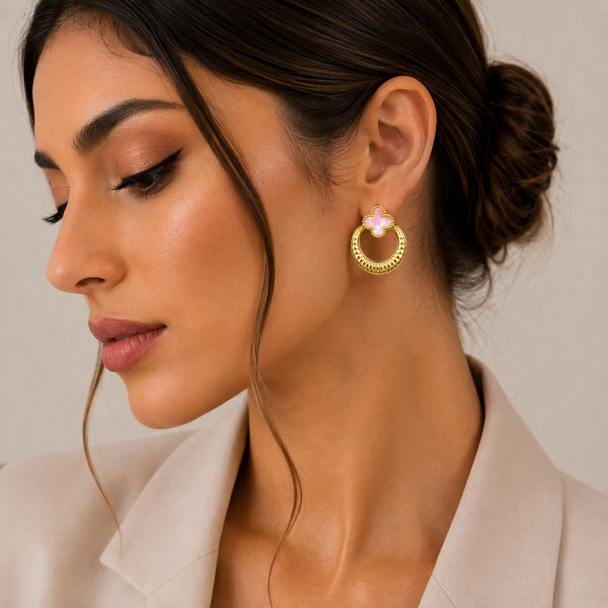 Pink Clover Hoops