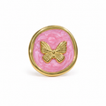 Pink Butterfly Enamel Ring