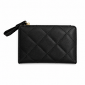 Black Quilted Zipper Pouch