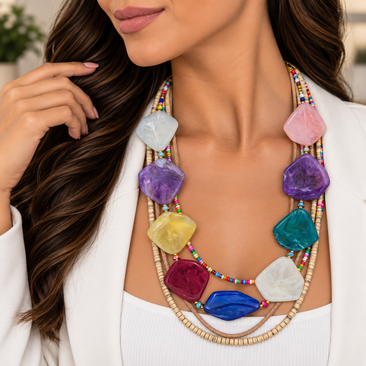 Rainbow Mosaic Necklace ✨