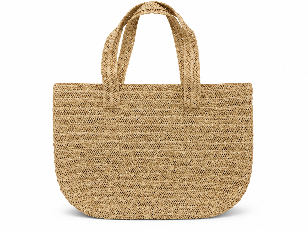 Handwoven Straw Beach Tote Bag