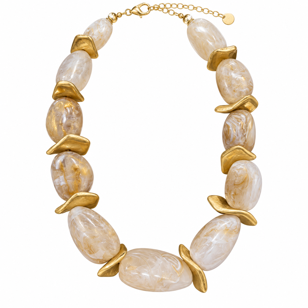 Ivory Gold Petal Necklace ✨
