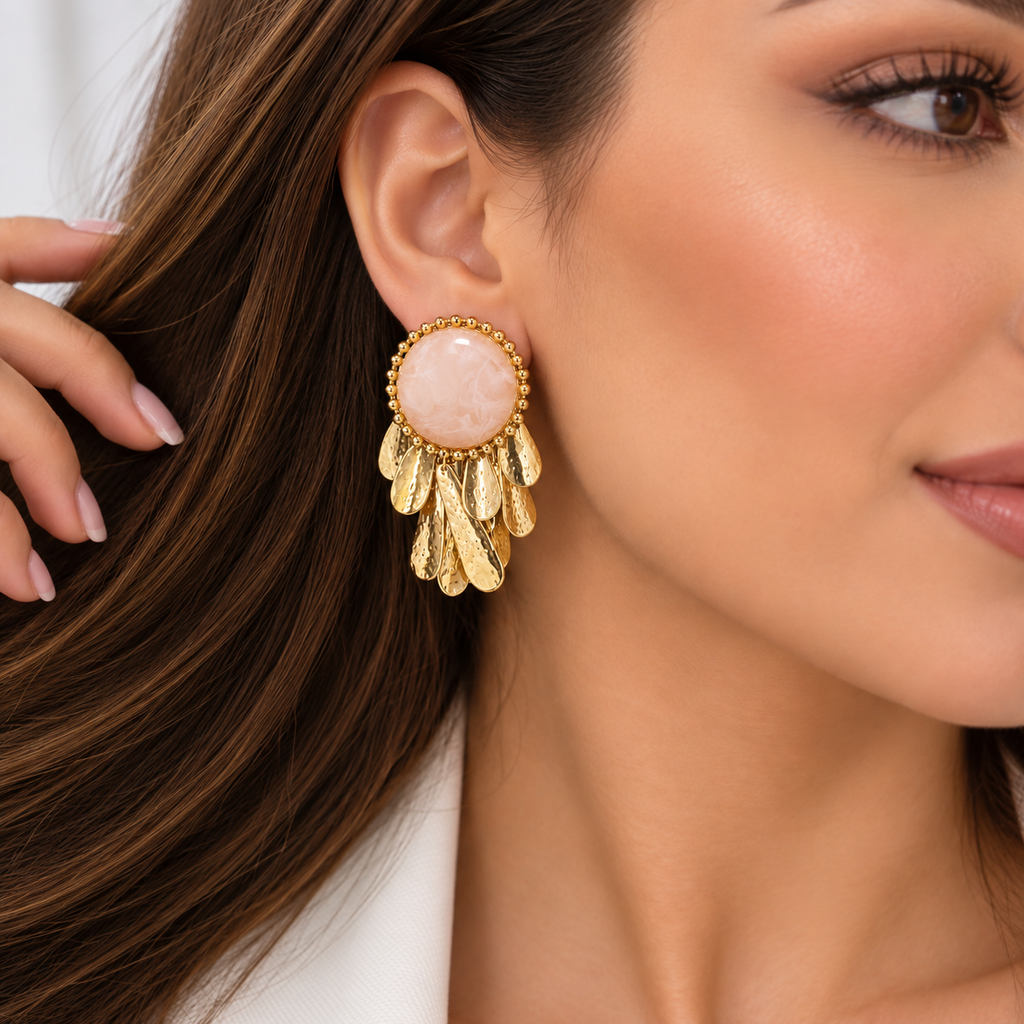 Blush Gold Statement Earrings