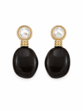 Pearl & Black Resin Earrings