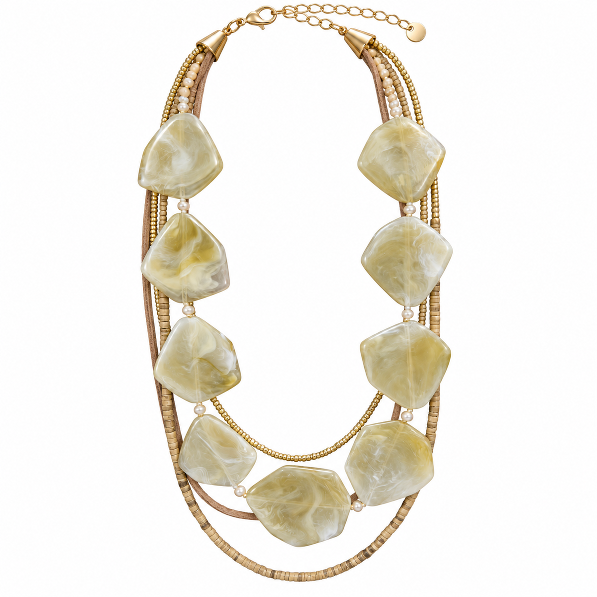 Golden Olive Statement Necklace ✨