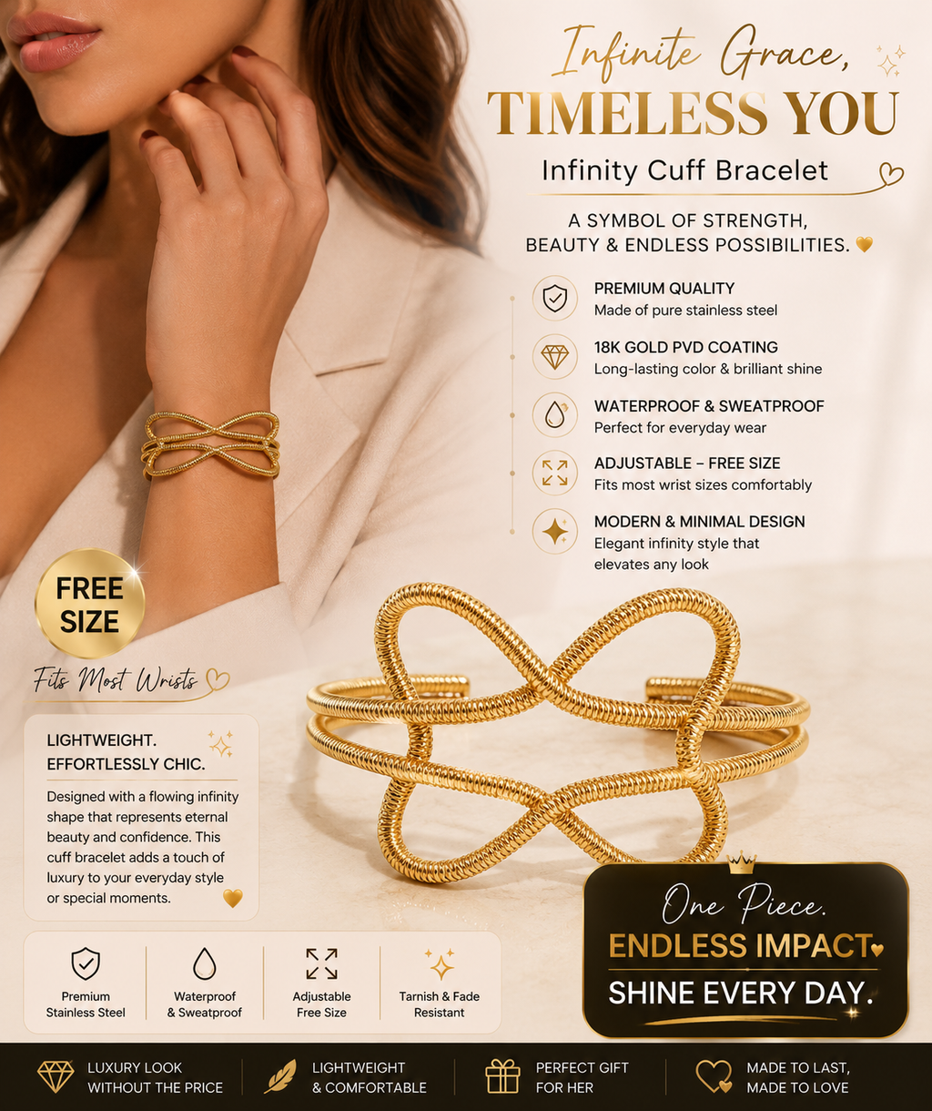 Gold Wire Bow Cuff Bracelet