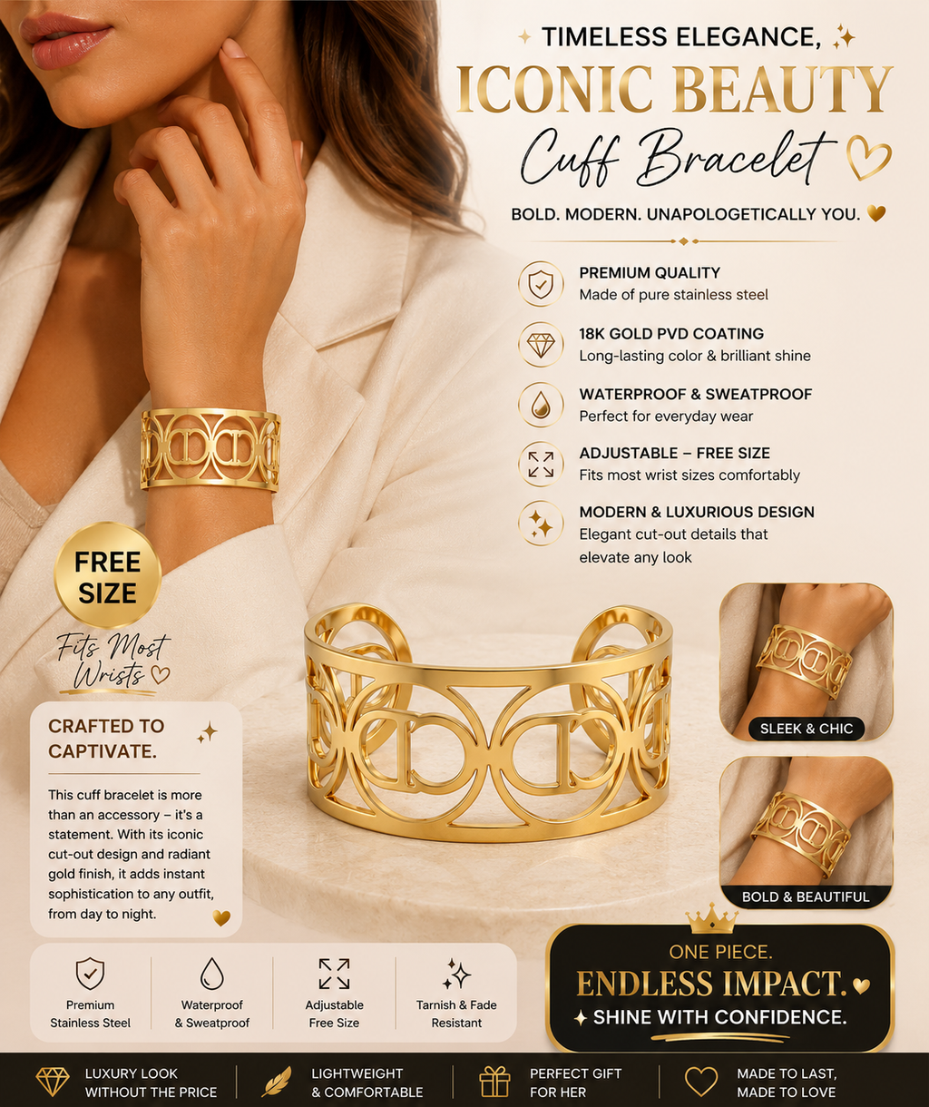 Gold Logo Cuff Bracelet
