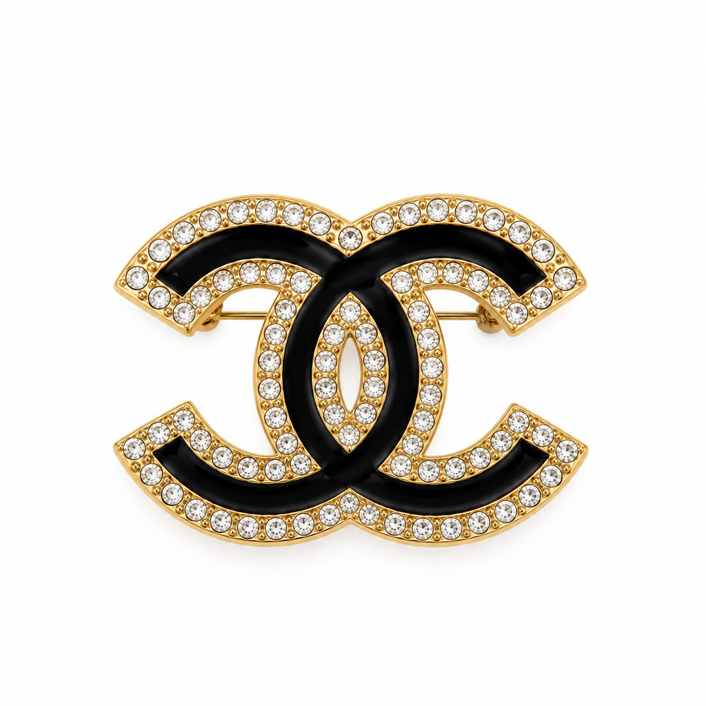 Black Crystal Elegance Brooch 🖤