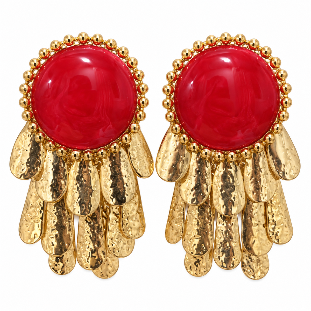 Ruby Gold Cascade Earrings ❤️