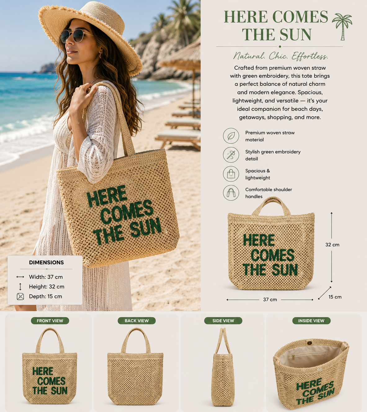 Here Comes The Sun Woven Tote Bag