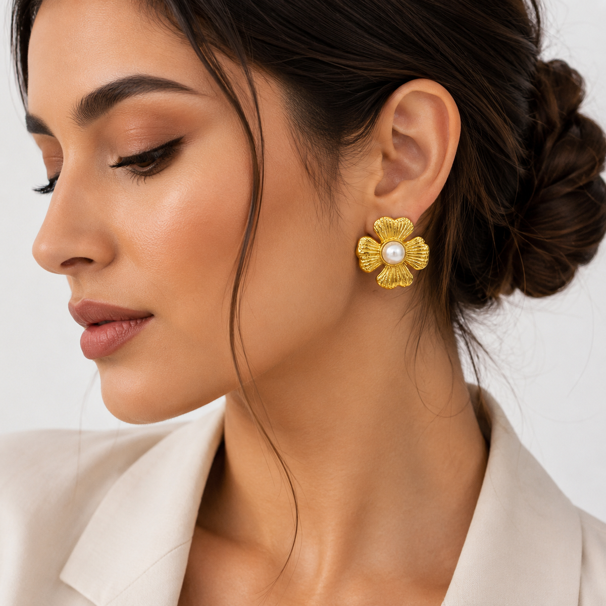 Pearl Flower Earrings