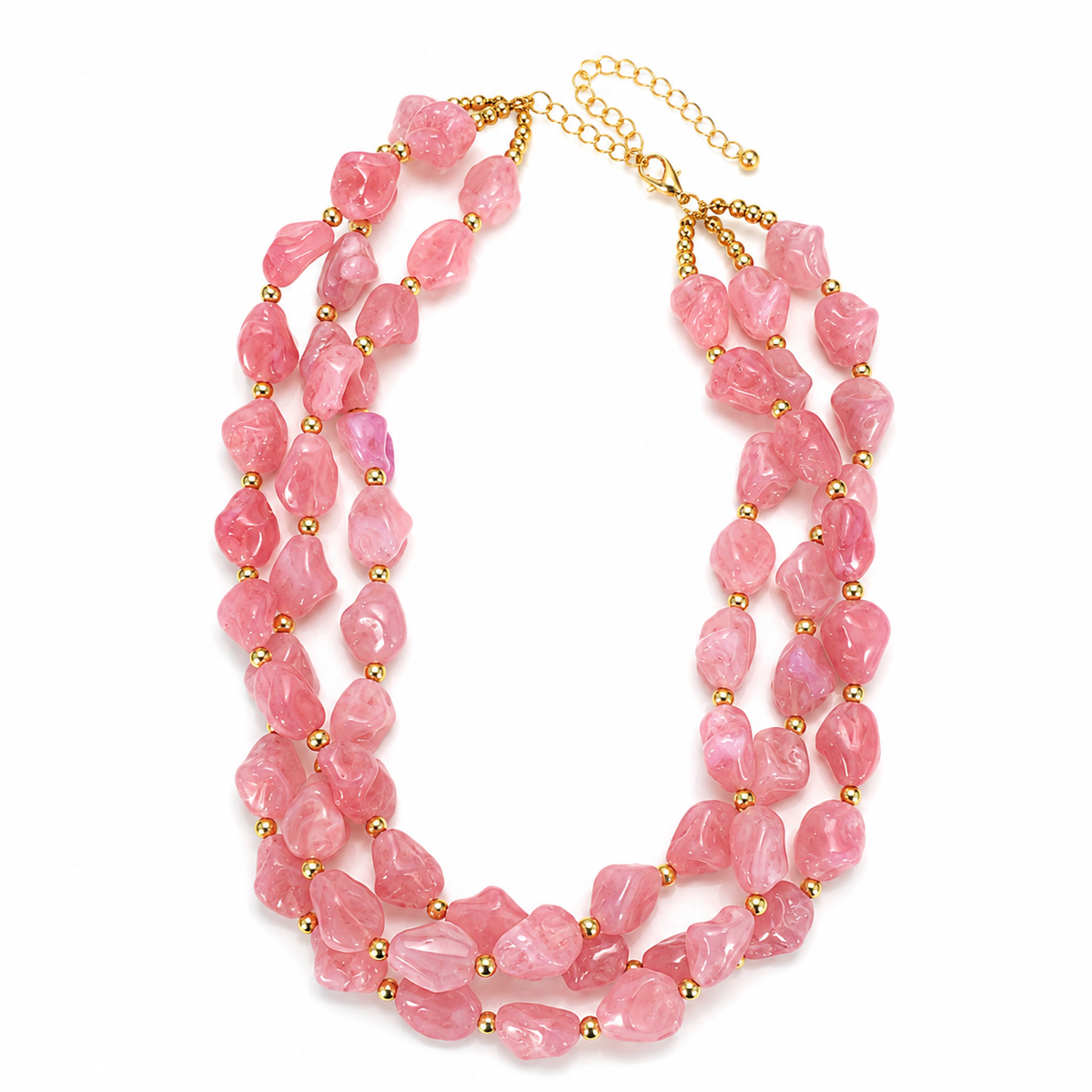 Pink Layered Beads ‏