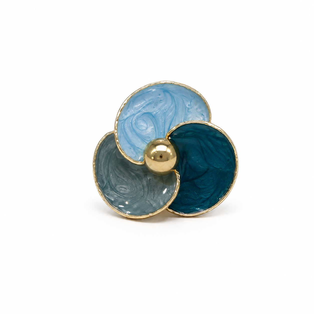 Blue Trio Enamel Ring