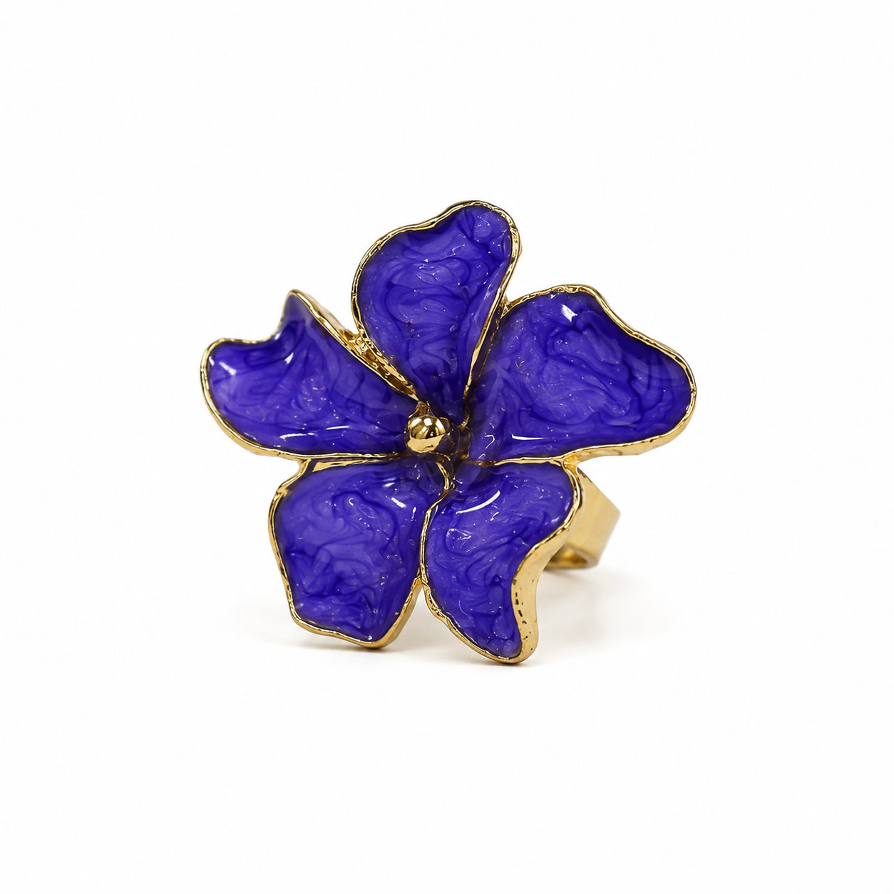 Purple Gold Flower Ring