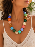 Handmade Colorful Chunky Resin Bead Necklace