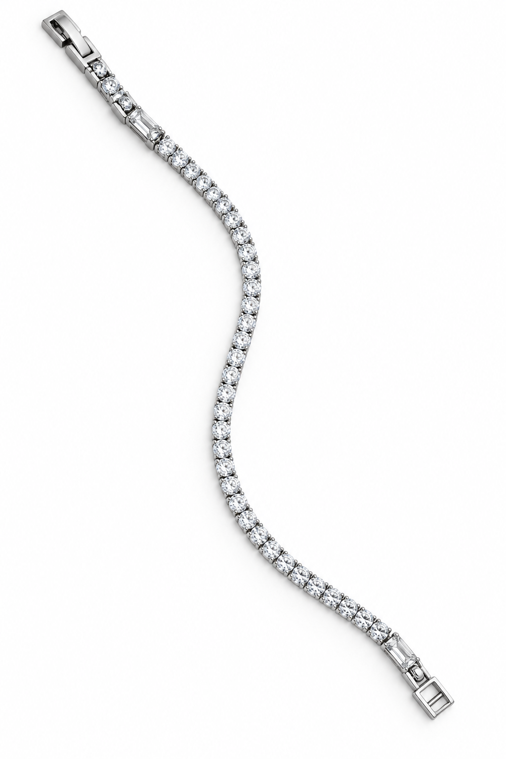 Silver Crystal Tennis Bracelet
