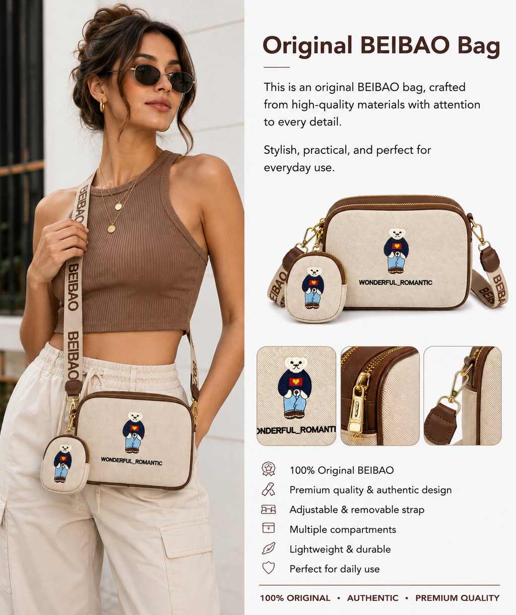 BEIBAO Teddy Crossbody 🧸💙