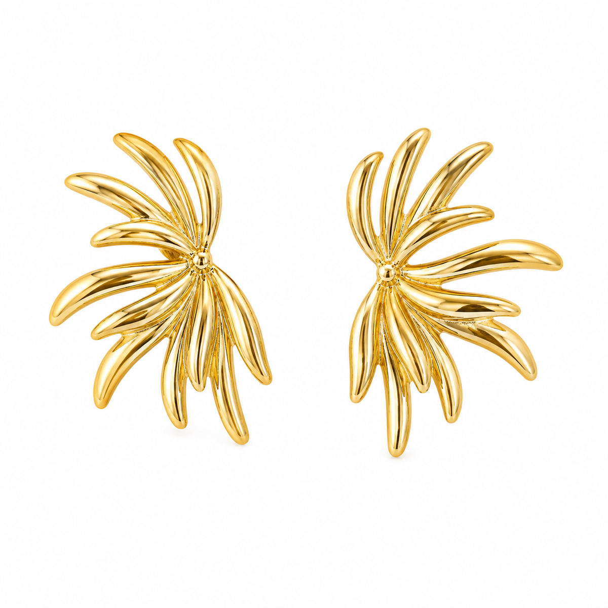 Gold-Tone Floral Statement Earrings ✨