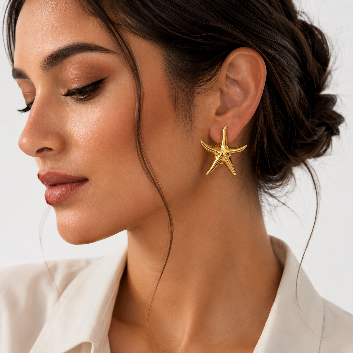 Golden Starfish Earrings