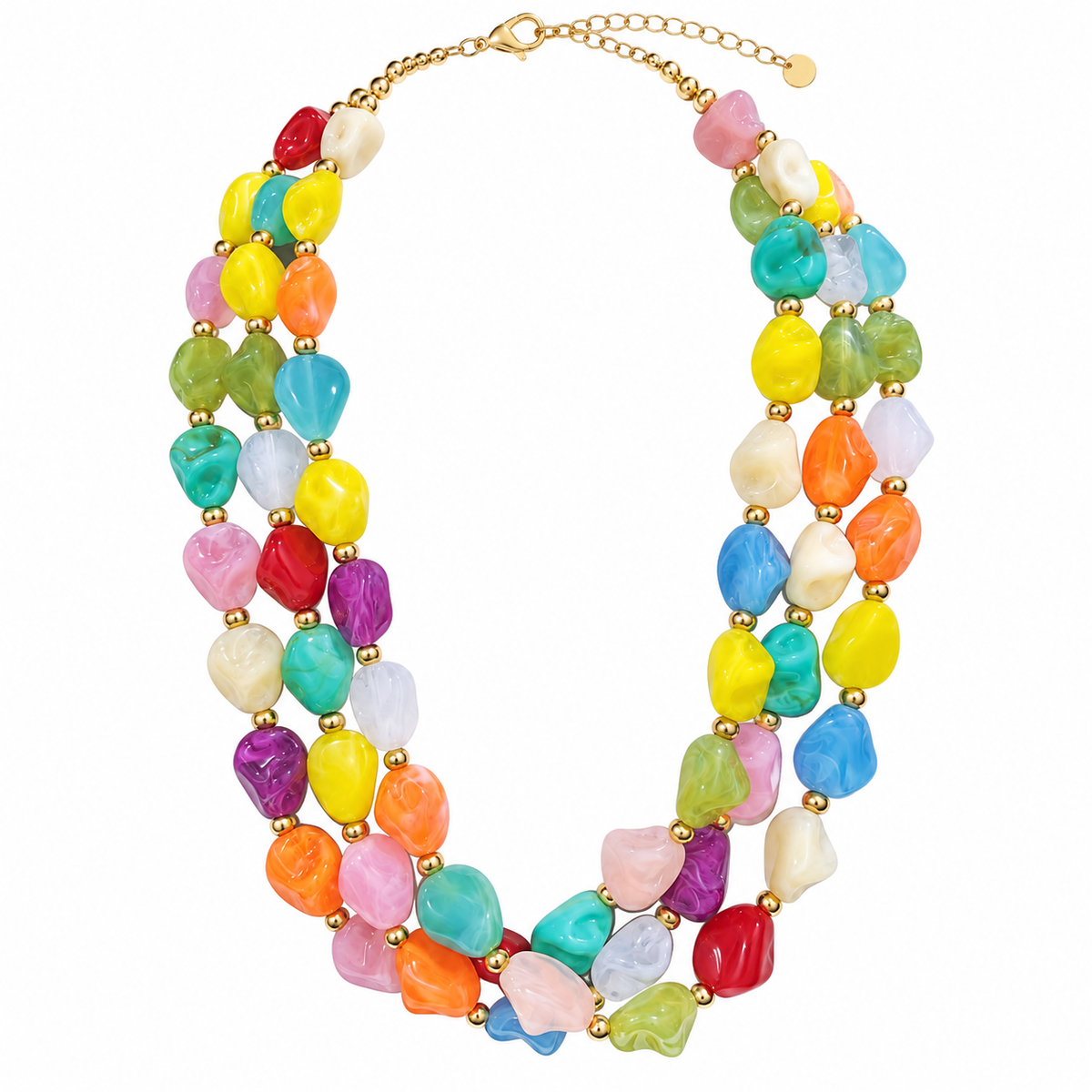 Rainbow Gemstone Statement Necklace ✨