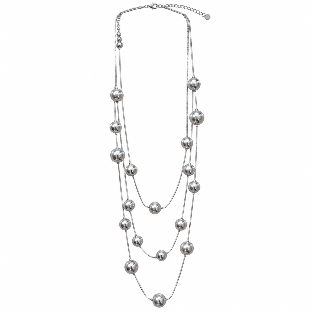 Silver Beaded Layers Necklace ✨