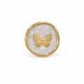 White Butterfly Enamel Ring