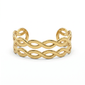 Gold Double Twist Braid Cuff Bracelet