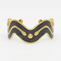 Two-Tone Wave Enamel Cuff Bracelet