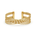 Gold Multi-Wire Crossover Cuff Bracelet