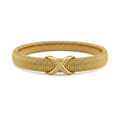 Gold Ribbed Infinity Bangle Bracelet