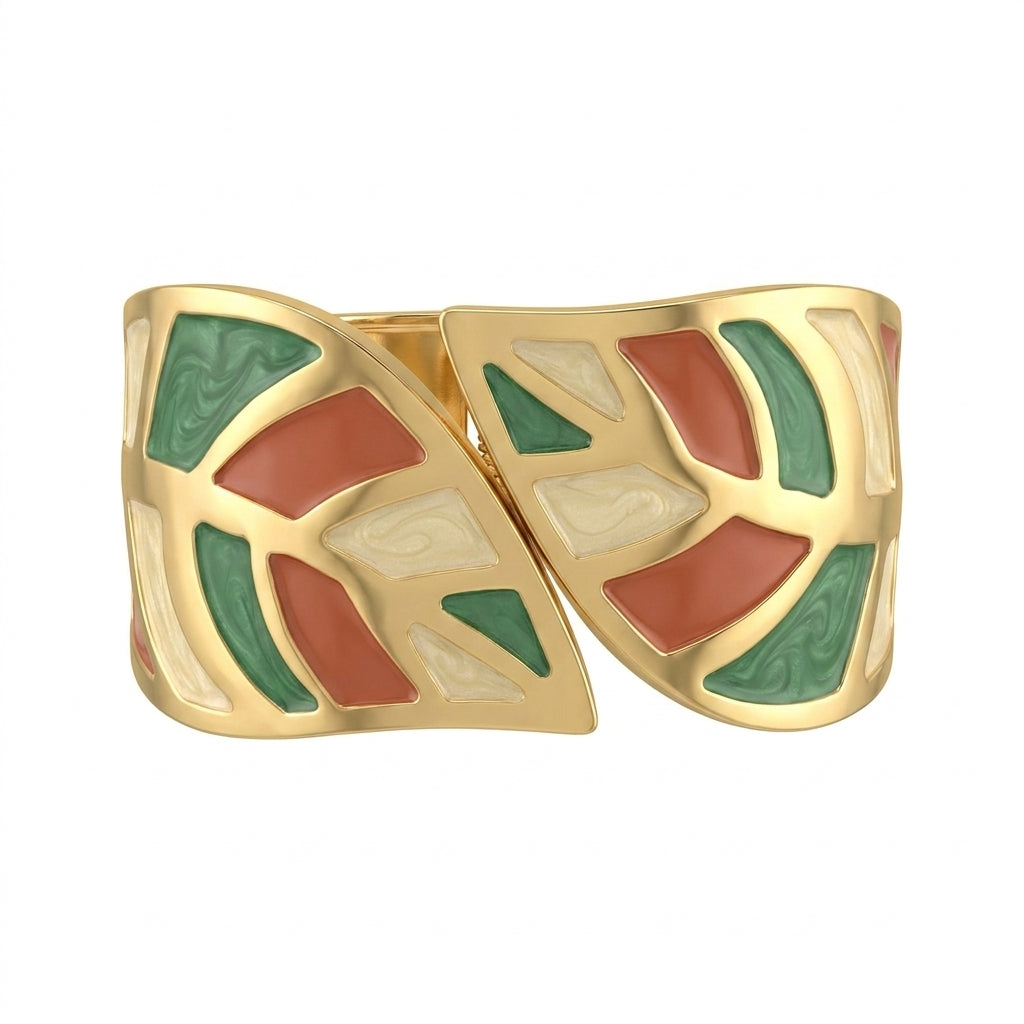 Multi-Color Enamel Mosaic Cuff Bracelet