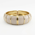 Grey Enamel Striped Bangle Bracelet