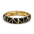 Black Enamel Geometric Bangle Bracelet