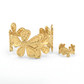 Gold Daisy Flower Cuff Bracelet