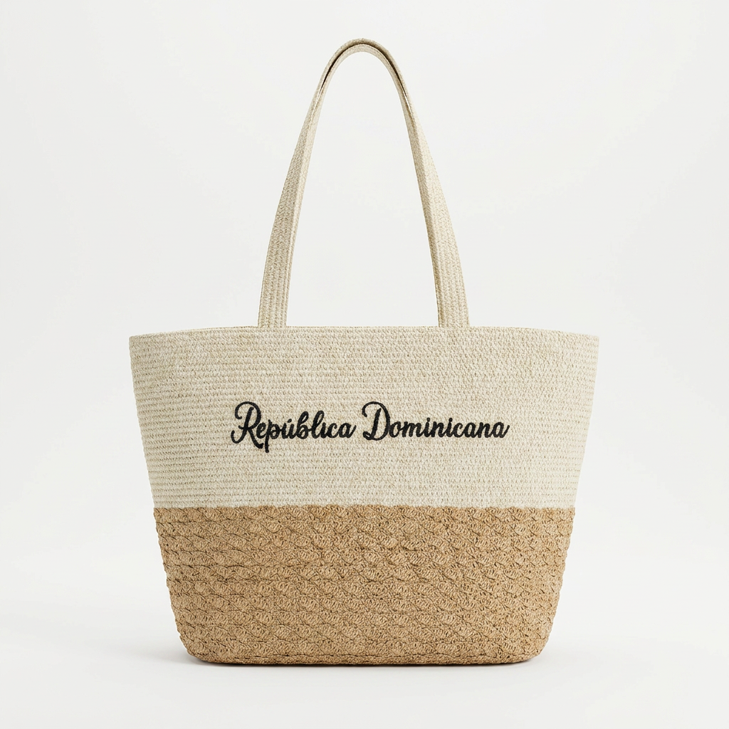 Republica Dominicana Straw Tote Bag