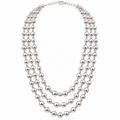 Silver Triple Beads Necklace