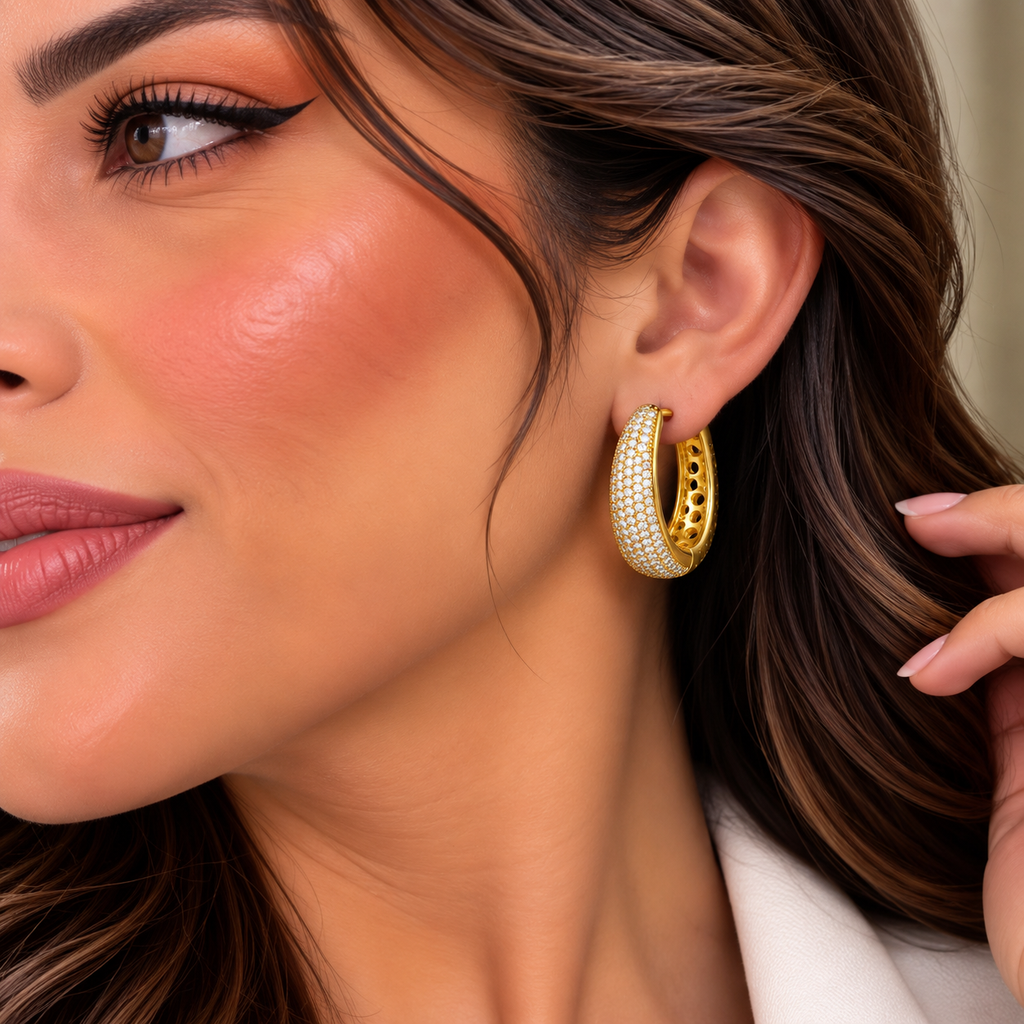Golden Spark Hoops