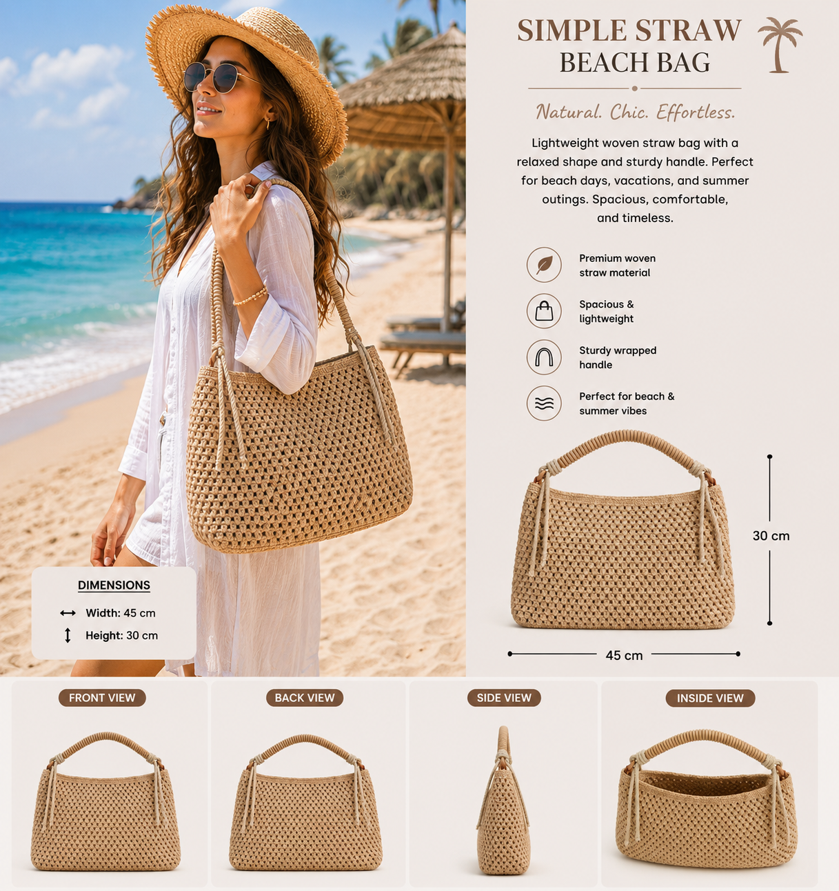 Woven Knot Handle Bag