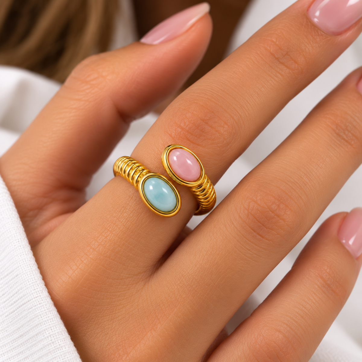 Pink & Aqua Duo Ring 💗🩵