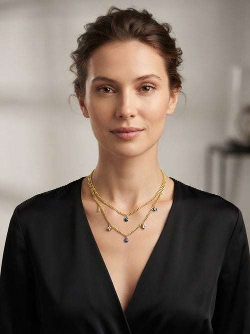 (Lucky Eyes Layered Necklace)
