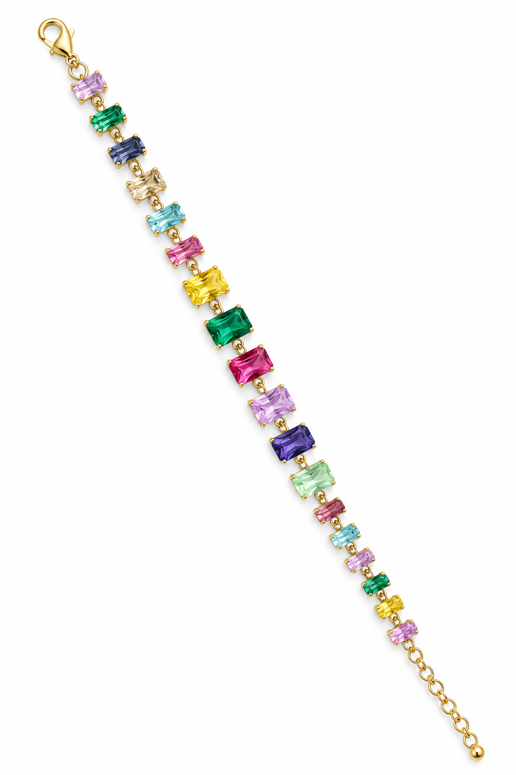 Rainbow Gemstone Tennis Bracelet