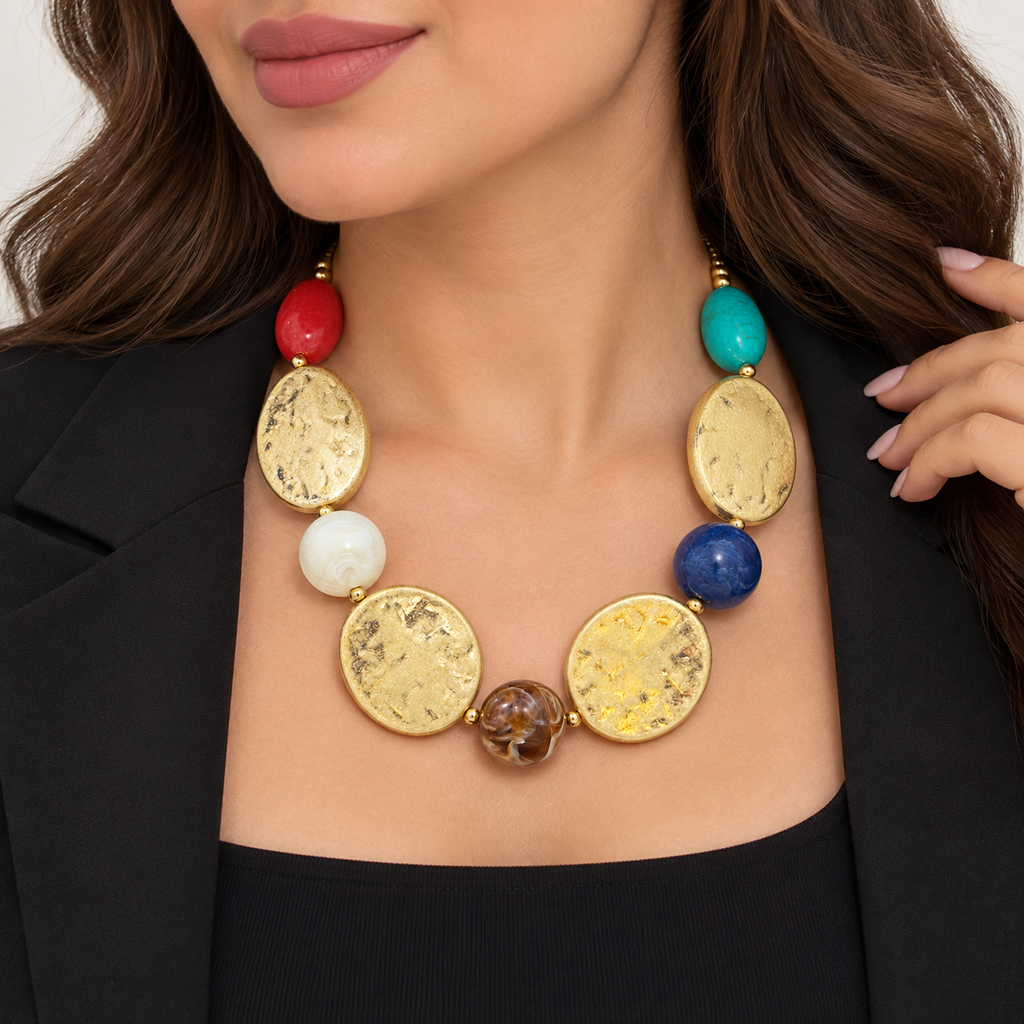 Golden Mosaic Necklace
