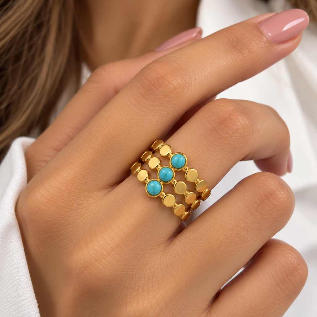 Turquoise Trio Ring 💙